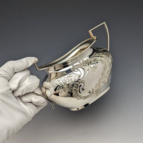 約 1900 年英國古董鍍銀糖罐 Needham、小牛肉和 Tyzach